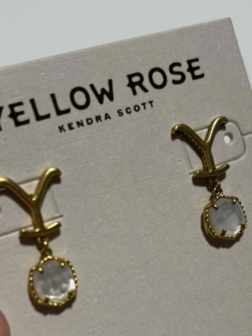 NWT KENDRA SCOTT Gold Plated Dutton Mother Of Pearl Drop Earrings - Picture 7 of 8